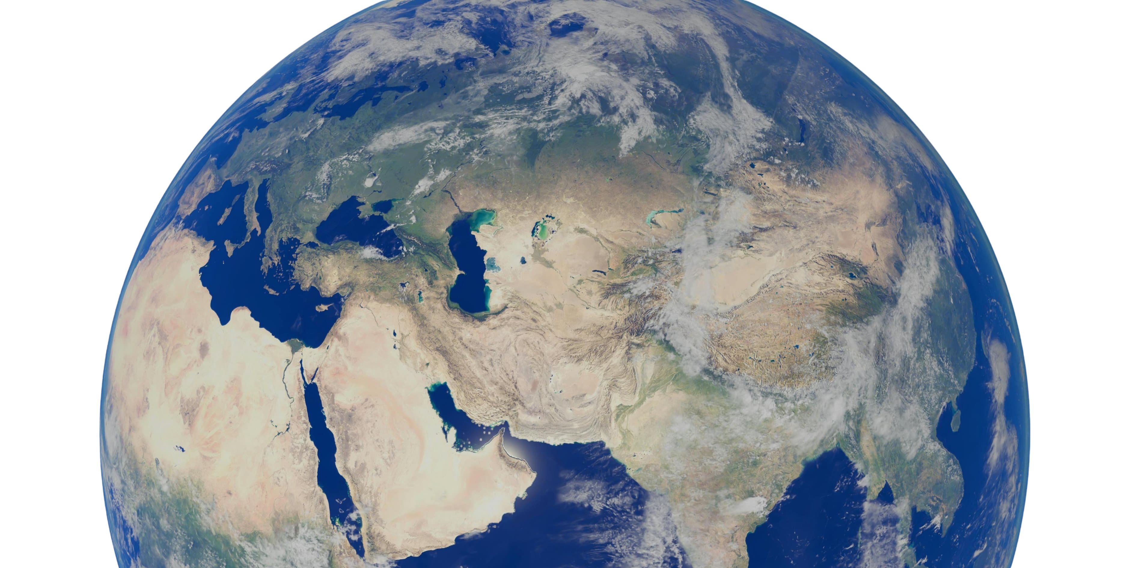 Earth viewed from space, centered on the Middle East